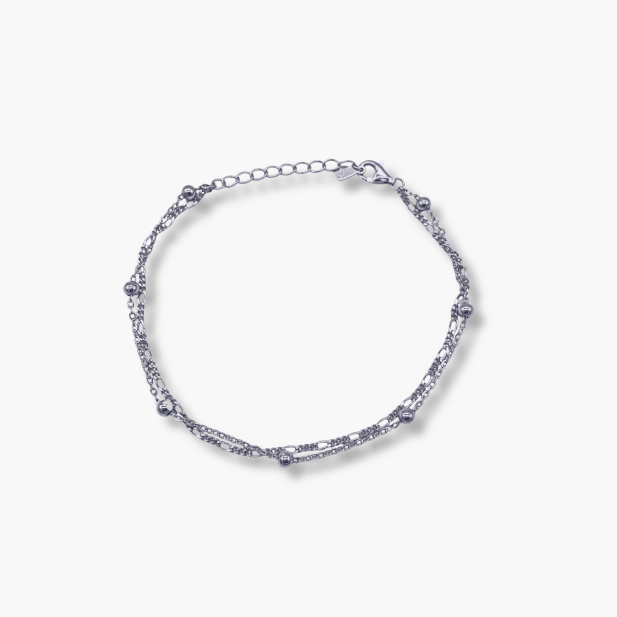 Bracelet Double Dot Maillons Fins — Argent 925 Or 18K