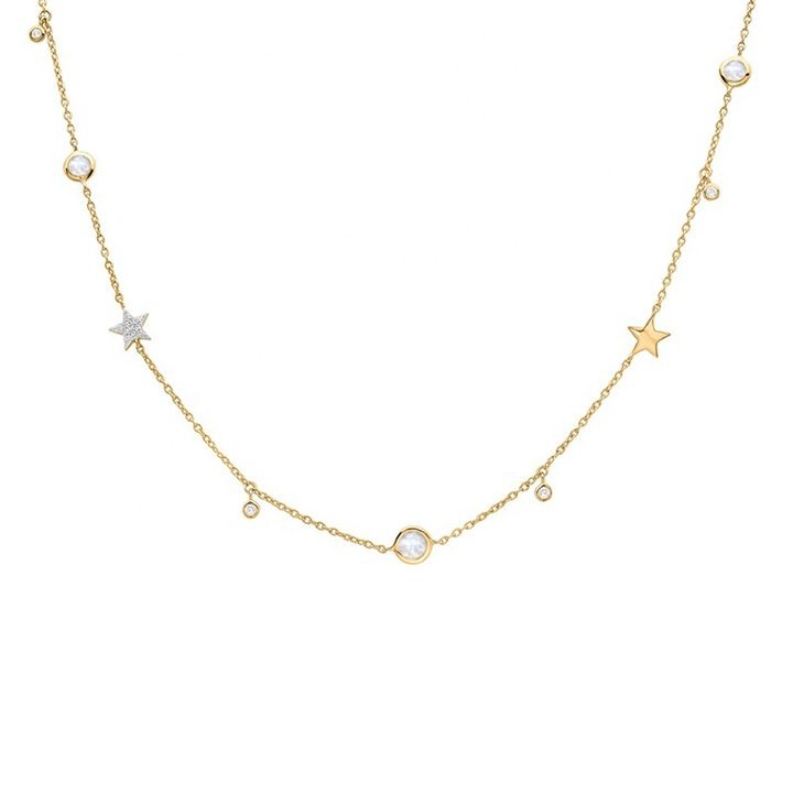 Collier Lovely Stars Zircone — Argent 925 Plaqué Or 18K