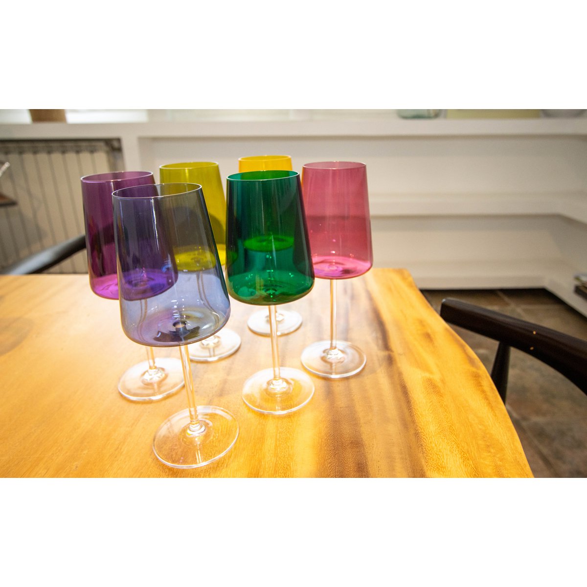 Verres à Vin 400 ml Arc-en-Ciel | Lot de 6 Couleurs | AULICA