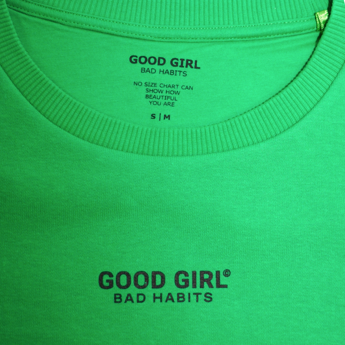 Sweat Col Rond Cropped Gris Chiné "Good Enough" — GOOD GIRL BAD HABITS