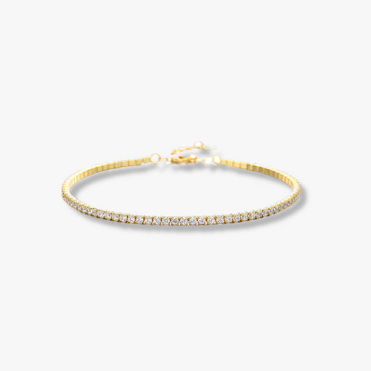 Bracelet Tennis Endless Zircone — Argent 925 Plaqué Or 18K