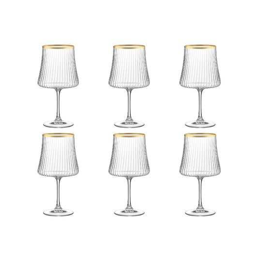 Verres à Vin Bord Doré 360 ml | Lot de 6 | AULICA