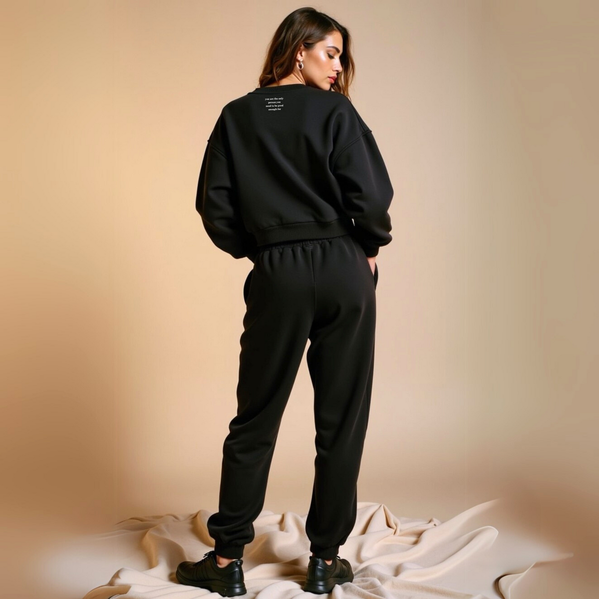 Jogging Cargo Gris Chiné "Mental Health" Coton Bio — GOOD GIRL BAD HABITS