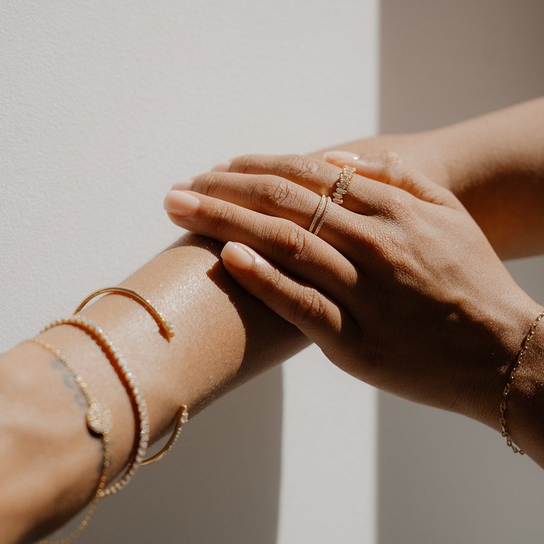 Bracelet Jonc Salerno Zircone — Argent 925 Plaqué Or 18K