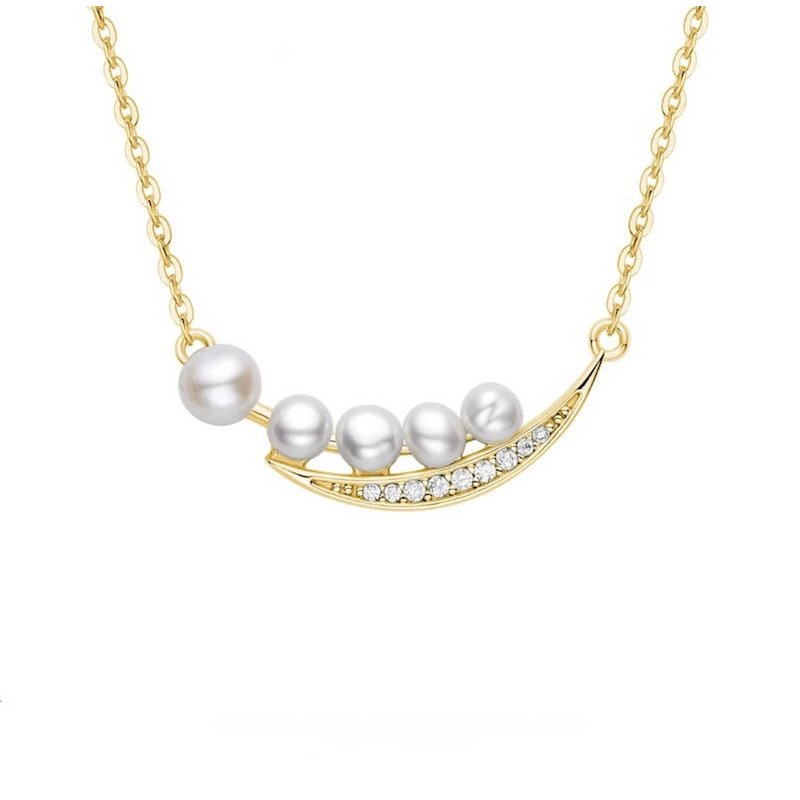 Collier Elegant Smile Perles Swarovski — Argent 925 Plaqué Or 18K