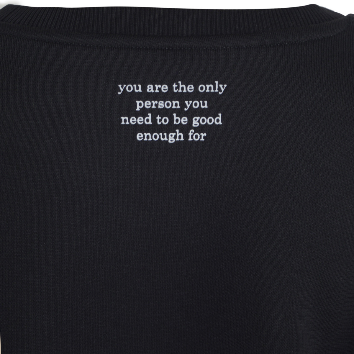 Sweat Col Rond Cropped Noir "Good Enough" — GOOD GIRL BAD HABITS