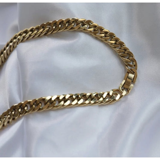 Collier Britt Chaîne Épaisse Chunky — Acier Or 18K