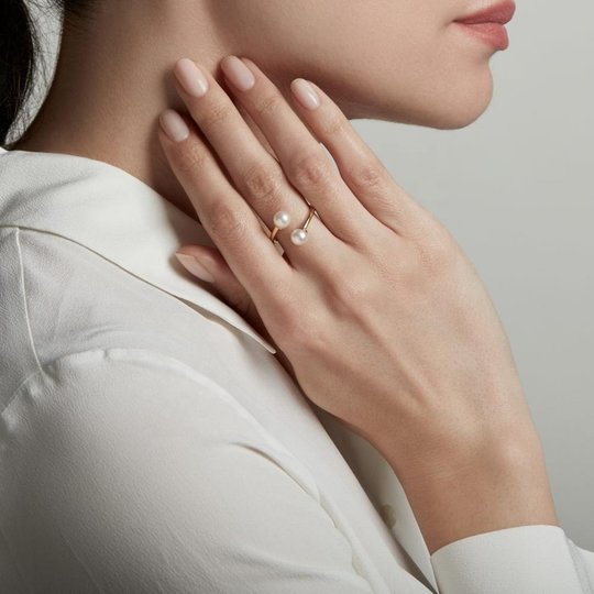 Bague Sogno Double Perle d'Eau Douce — Argent 925 Or 18K