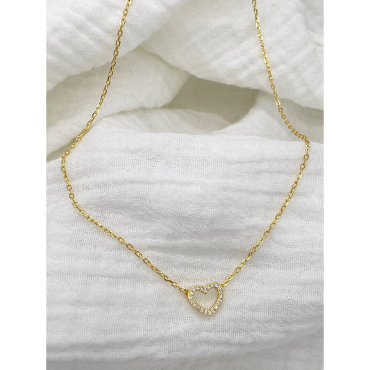 Collier Casha Pendentif Cœur — Argent 925 Plaqué Or 18K