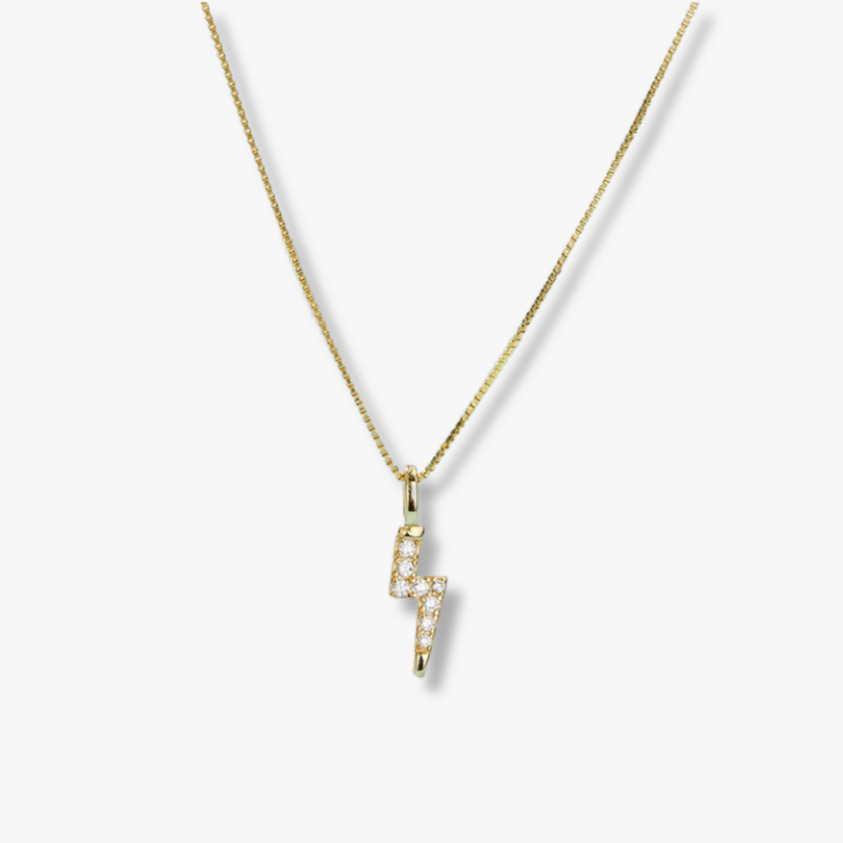 Collier Flash Pendentif Éclair Zircone — Argent 925 Or 18K