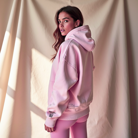 Hoodie Zippé Rose Détails Élégants coton bio éthique - H&S SELECT