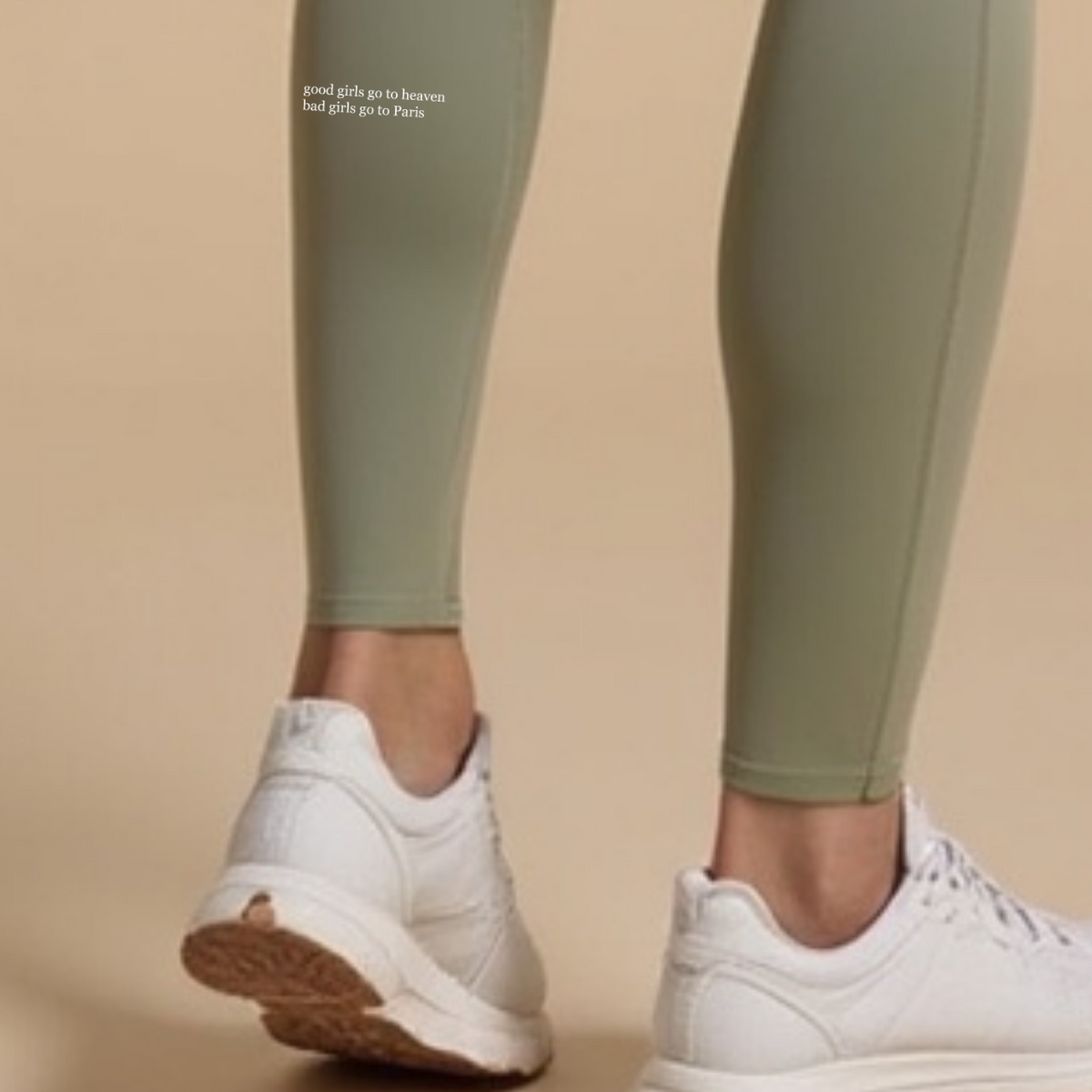 Legging Taille Haute Olive "Bad Girls Go To Paris" — GOOD GIRL BAD HABITS