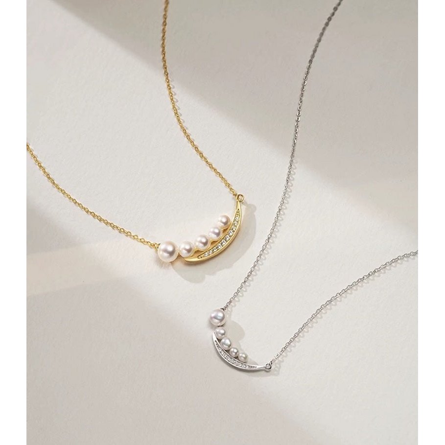 Collier Elegant Smile Perles Swarovski — Argent 925 Plaqué Or 18K