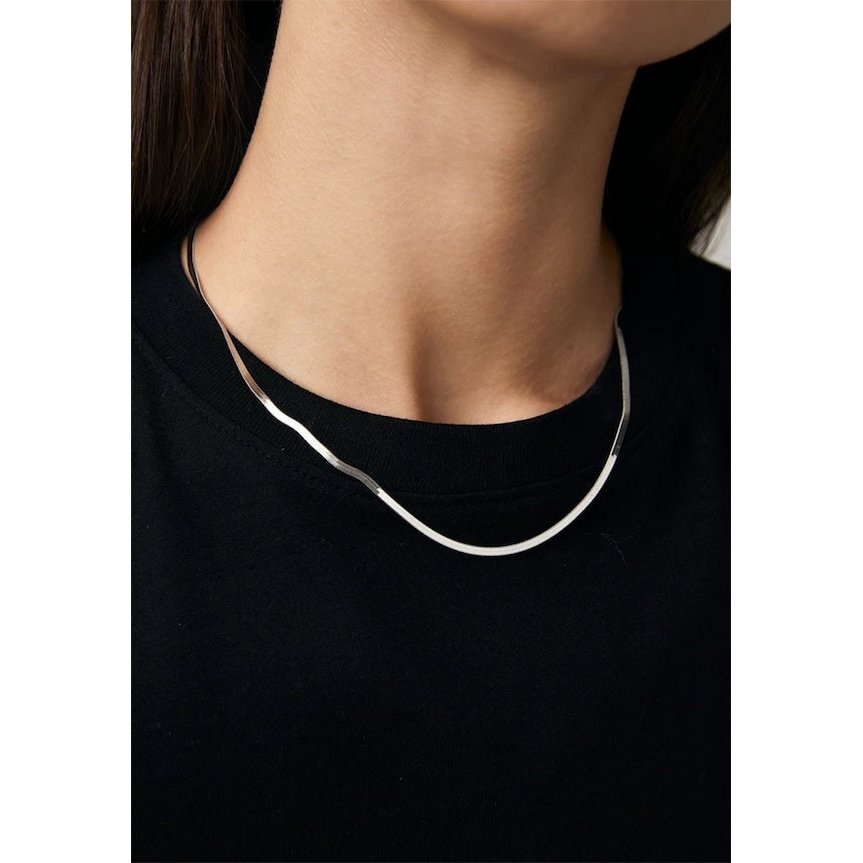 Collier Chevron Unisexe Plat 4,2 mm — Argent Sterling