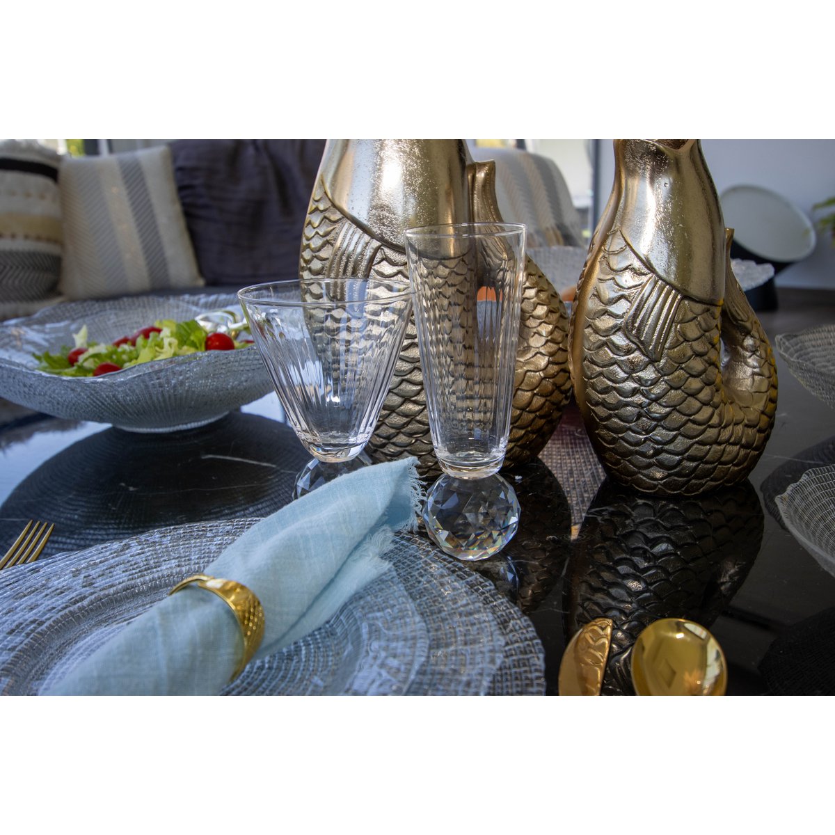 Flûtes à Champagne Pied Diamant Cristallin | Lot de 4 | AULICA