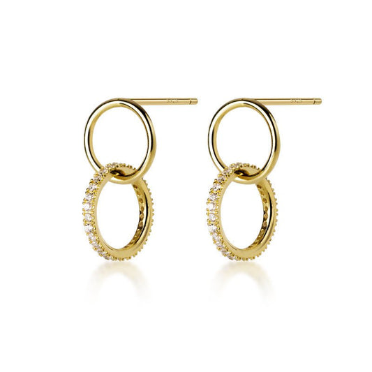 Clous d'Oreilles Charu Cercles Entrelacés Zircone — 925