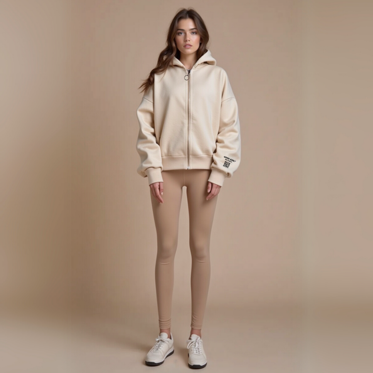 Hoodie Zippé Oversize Vert Menthe Coton Bio — GOOD GIRL BAD HABITS