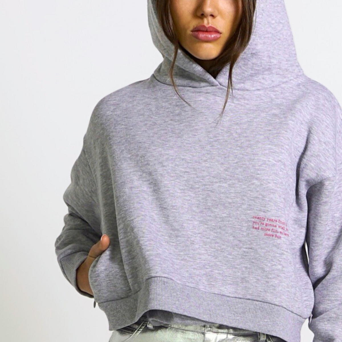 Hoodie Cropped Vert Vibrant "Twenty Years" Coton Bio — GOOD GIRL BAD HABITS