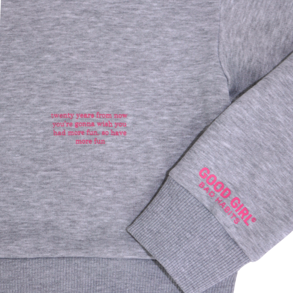 Hoodie Cropped Blanc "Twenty Years From Now" — GOOD GIRL BAD HABITS
