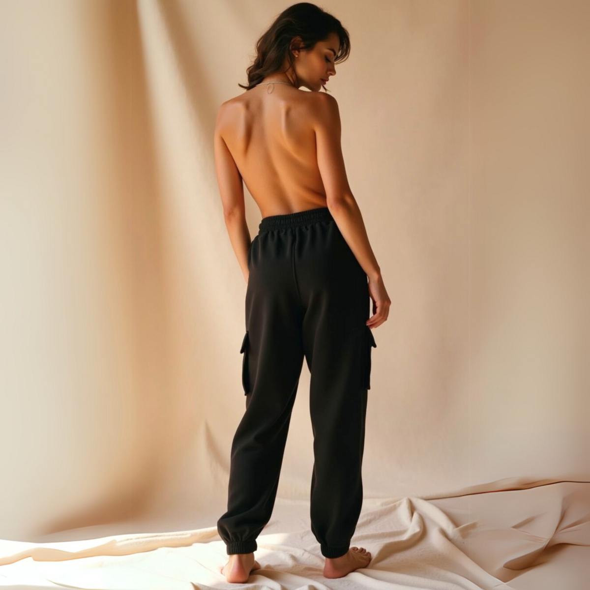 Jogging Cargo Noir "Mental Health" Coton Bio — GOOD GIRL BAD HABITS