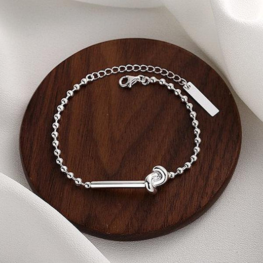 Bracelet Nœud Chaîne Billes — Argent 925