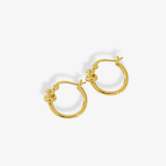 Créoles Nauru Nœud — Argent 925 Plaqué Or 18K Fait Main