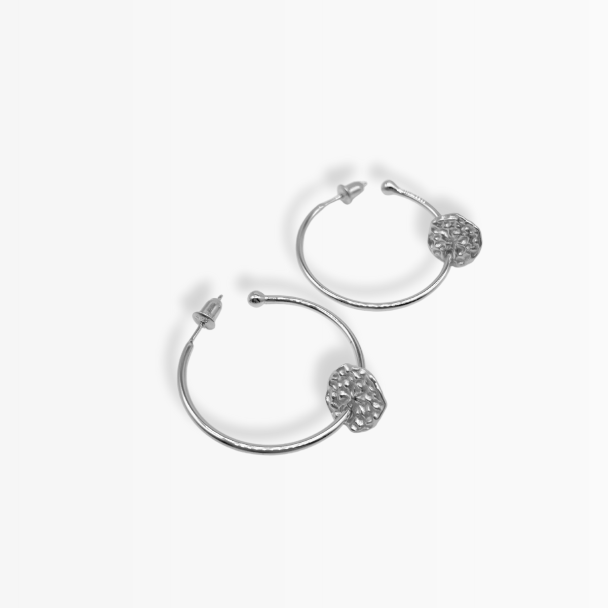 Créoles Jea Coin Médaillon Amovible — Argent 925 Or 18K